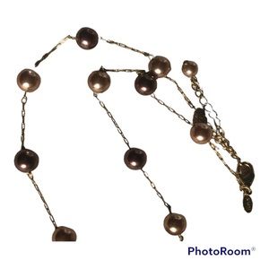 RMN delicate Pearl and gold chain necklace 18 inches long